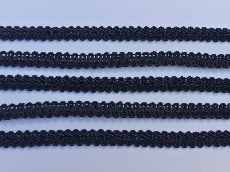MONIDOOR 3/8 Inch Gimp Braid Trim 50 Yards for Upholstery Costume DIY Crafts (1311 Black) - Image 3